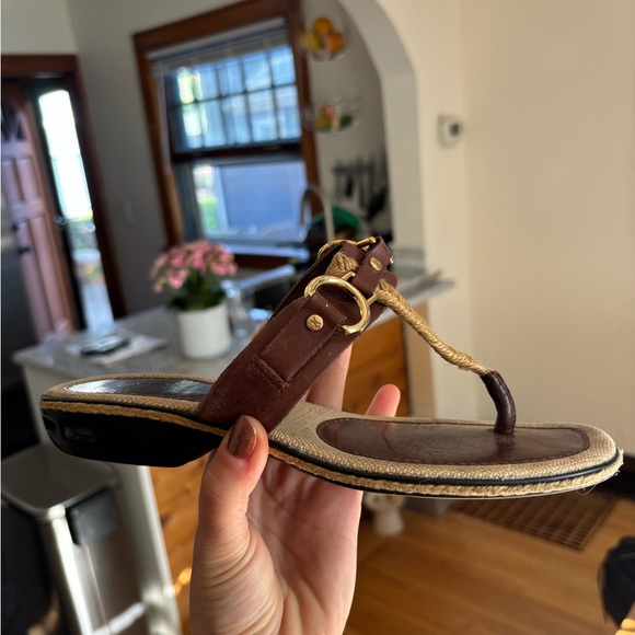 Cole Haan Shoes - Cole Haan Women’s Brown Leather Rope-Accent Thong Sandal